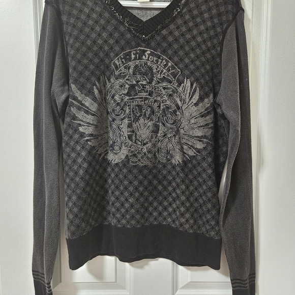 Diesel 100 cotton black hi fi society m sweater lots of details - Picture 7 of 9